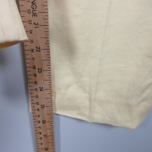 Babaton Cohen Linen Pants Women 8 Butter Yellow Pull On Pleated Career 272 - Picture 8 of 12